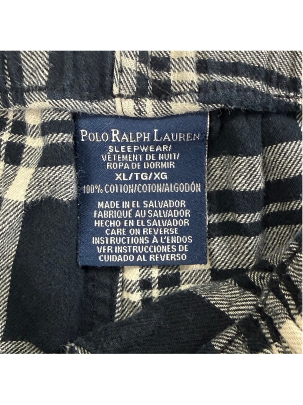 Men's Polo Ralph Lauren Plaid Pajama Pants XL Black White - Picture 5 of 11